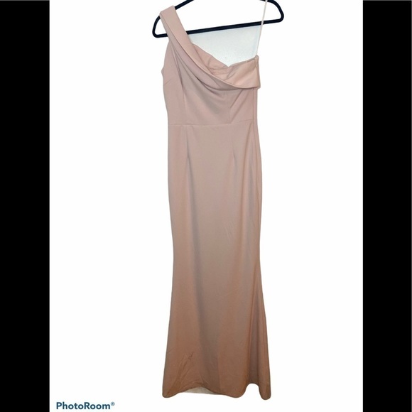 Katie May Titan One Shoulder Cutout Crepe Gown - Picture 2 of 9
